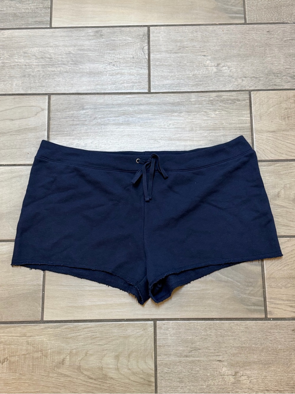 SKIMS Navy Drapey French Terry Lounge Oversized Shorts